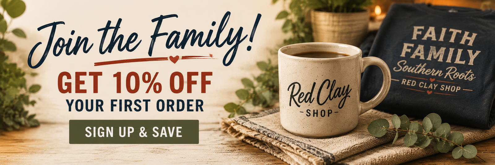 Join the Red Clay family — get 10% off your first order