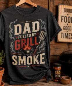 Dad Fueled By Grill Smoke Tee