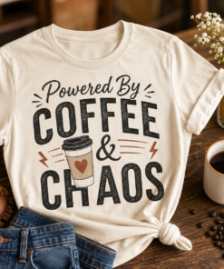 Powered By Coffee & Chaos Tee